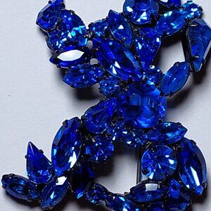 Large high end capri Blue Rhinestone Vintage